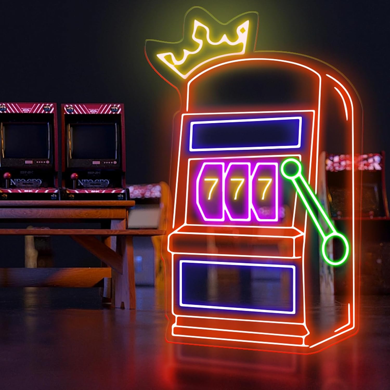 Slot Machine Neon Sign Game Ic - Outdoor Power For Wedding 评论和价格
