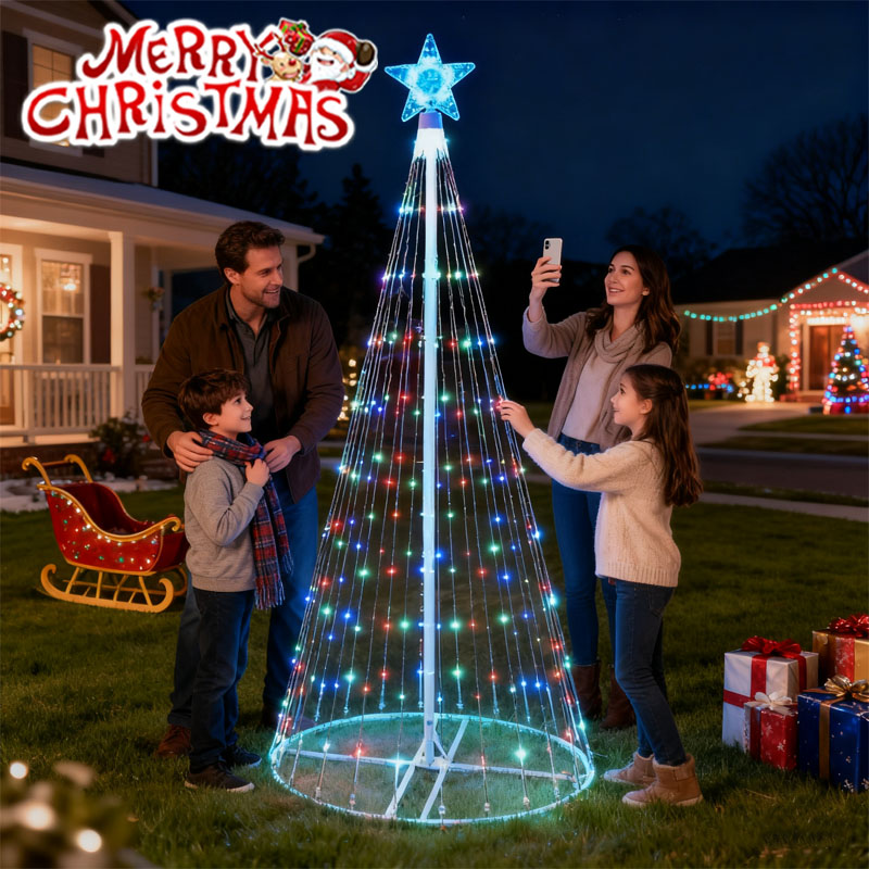 Solar-Powered LED Waterfall St - Outdoor Power For Christmas Lights 评论和价格