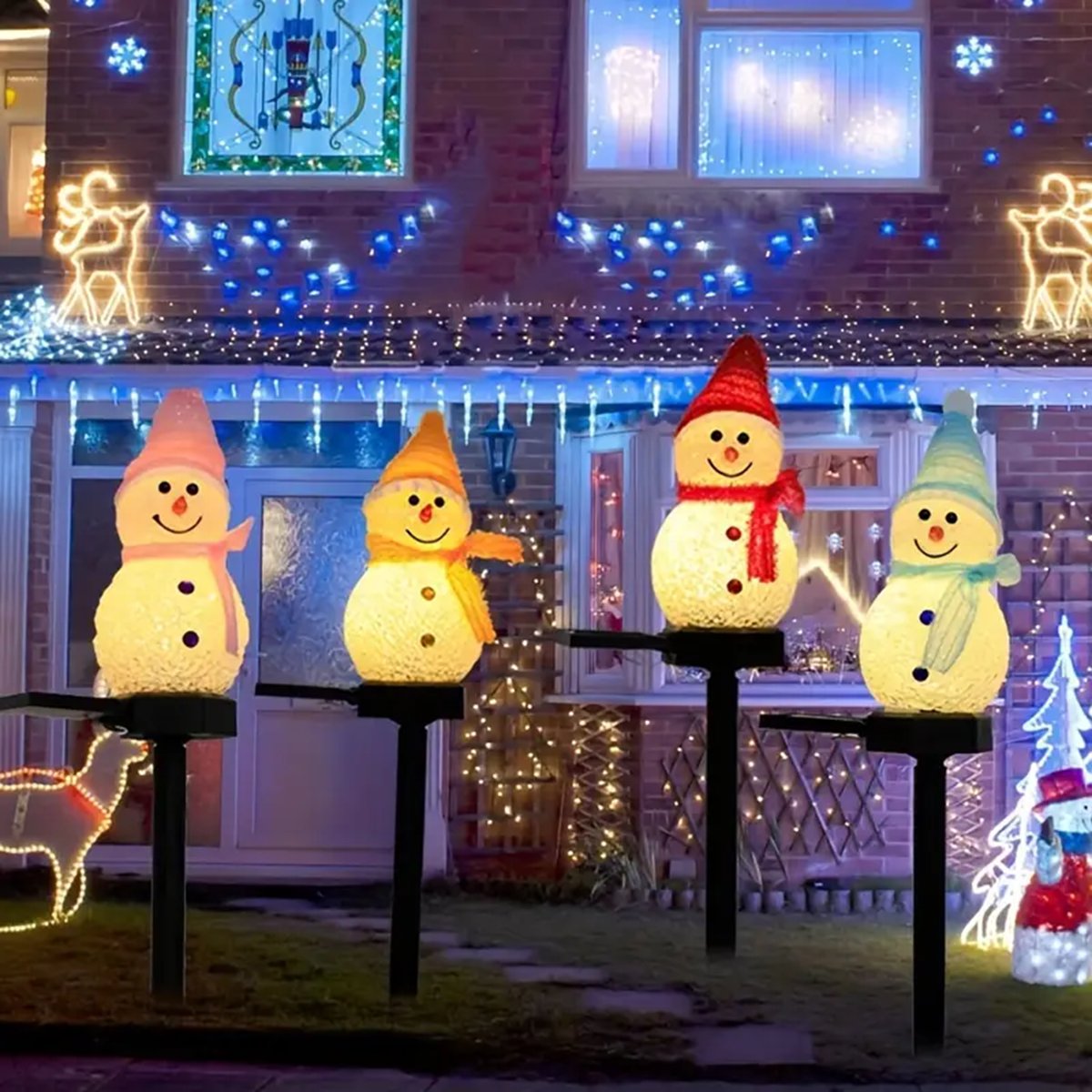 LED Snowman Solar Garden Light - Outdoor Power For Christmas Lights 评论和价格