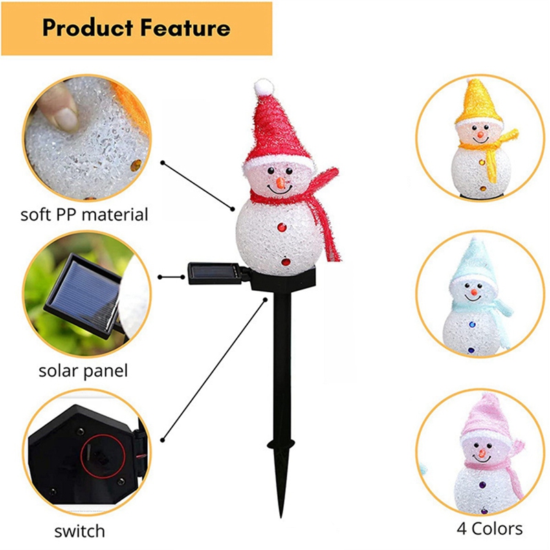 LED Snowman Solar Garden Light - Outdoor Power For Christmas Lights 评论和价格