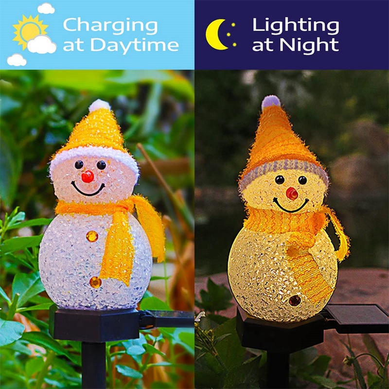 LED Snowman Solar Garden Light - Outdoor Power For Christmas Lights 评论和价格
