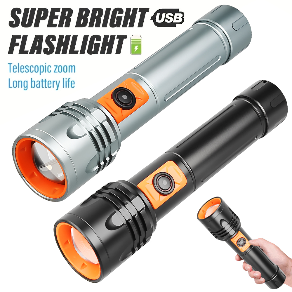 High Power LED Flashlight USB  - Outdoor Power Lights 评论和价格