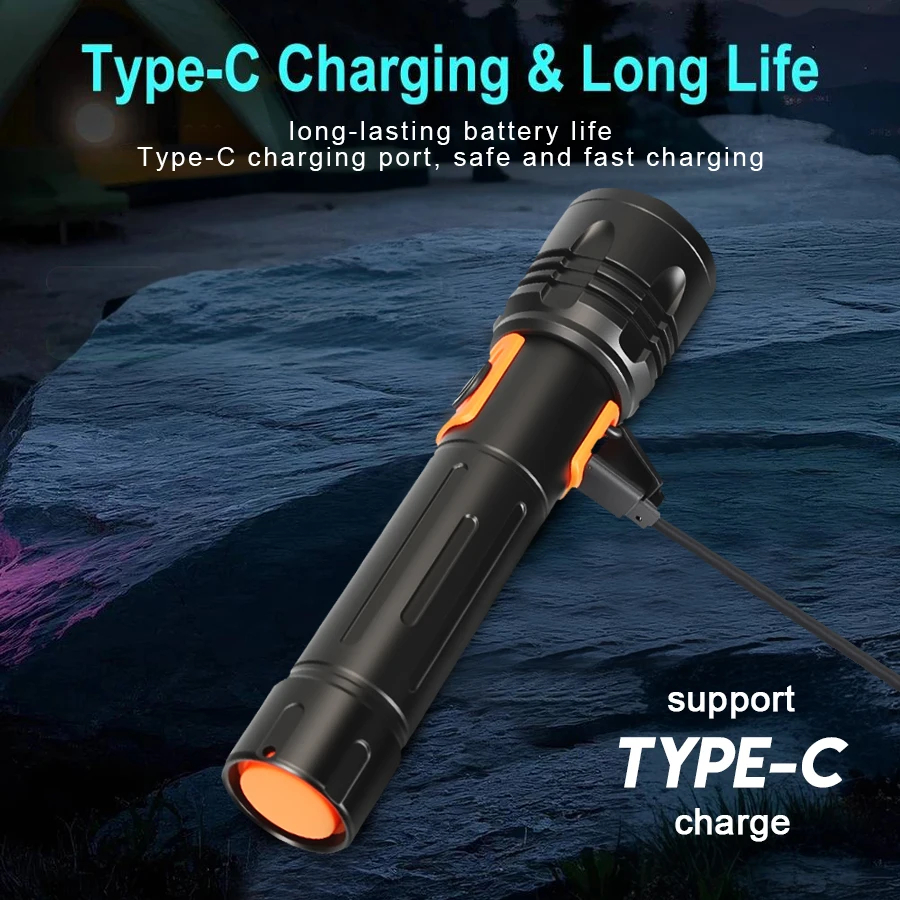 High Power LED Flashlight USB  - Outdoor Power Lights 评论和价格