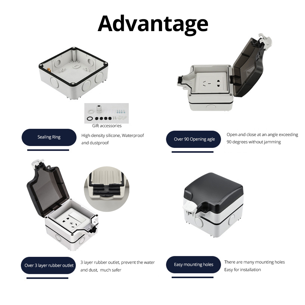 Wallpad IP66 Dustproof Waterpr - Outdoor Power Socket 评论和价格