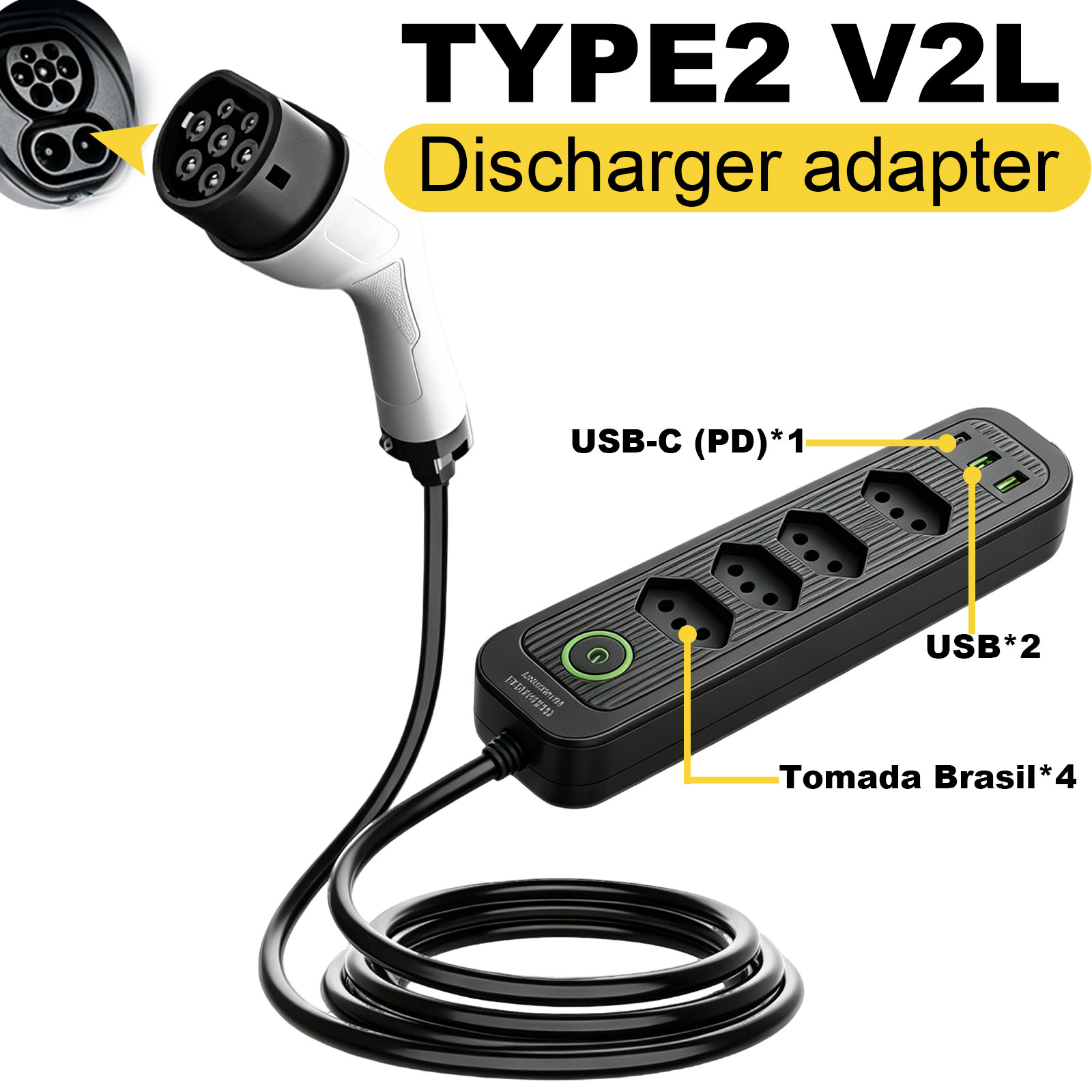 Type2 V2L Discharge Adapter 16 - Outdoor Power Socket 评论和价格