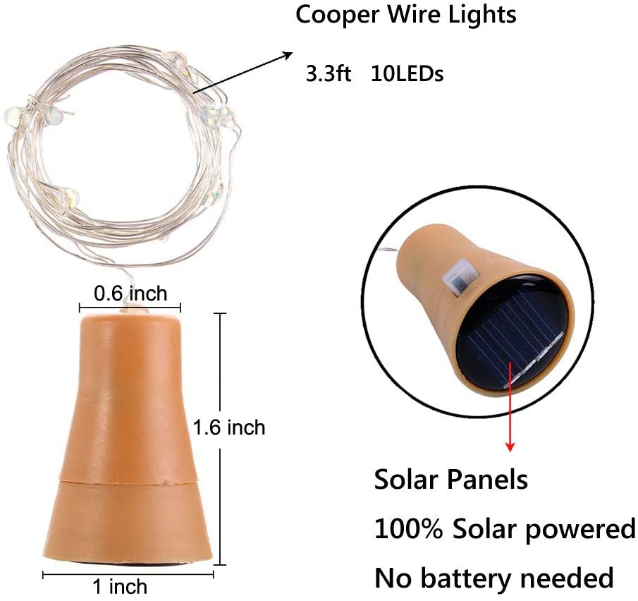 Solar Wine Bottle Led String F - Outdoor Power For Wedding 评论和价格