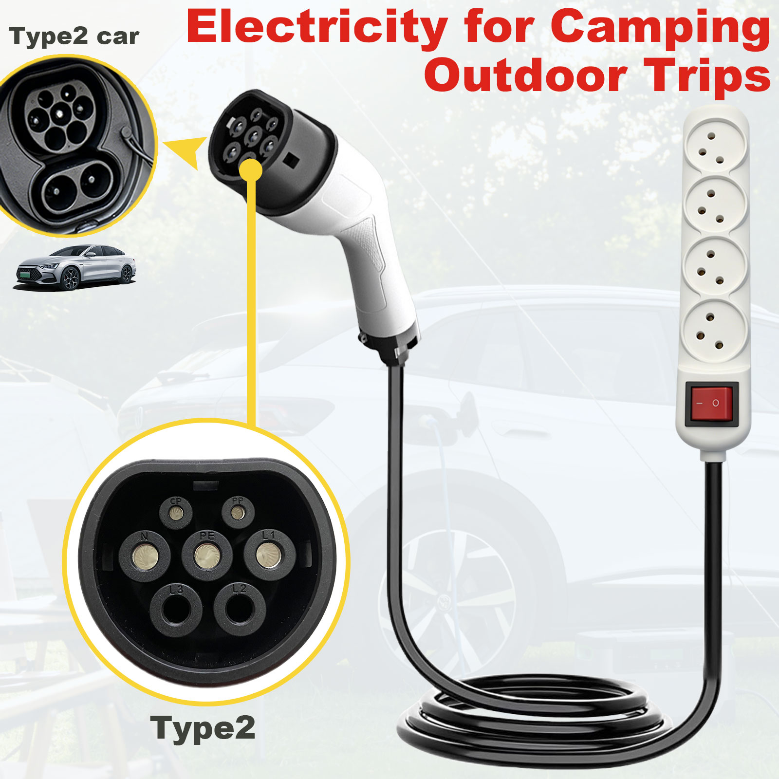 Type2 V2L Discharge Adapter Is - Outdoor Power Socket 评论和价格