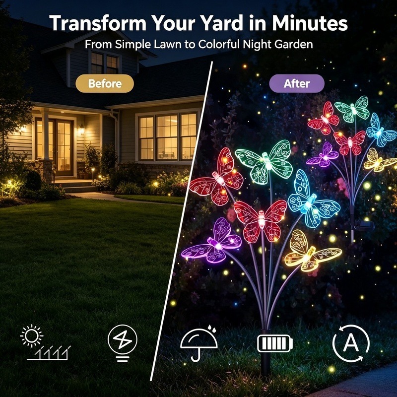 Solar Powered Butterfly Lights - Outdoor Power Lights 评论和价格