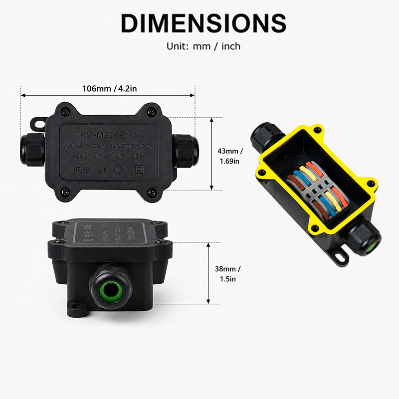IP68 Waterproof Junction Box 2 - Outdoor Power Junction 评论和价格