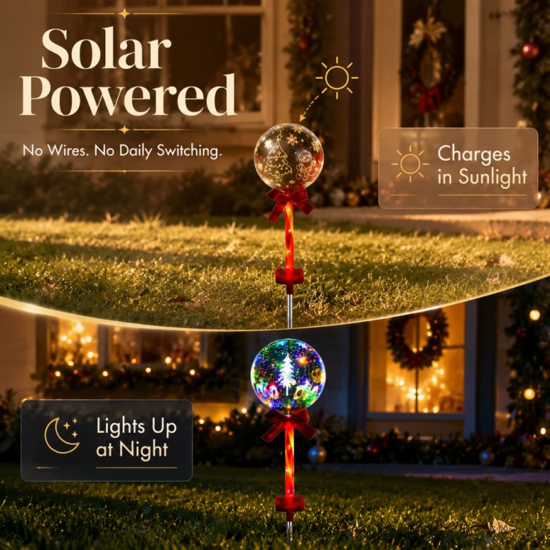Christmas ball LED solar-power - Outdoor Power For Christmas Lights 评论和价格